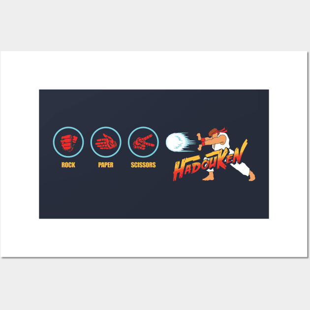 Rock Paper Scissors Hadouken Wall Art by TrulyMadlyGeekly